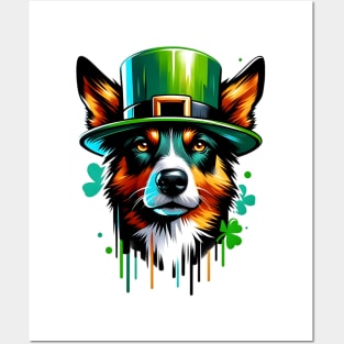 Australian Kelpie Enjoys Saint Patrick's Day Festivities Posters and Art